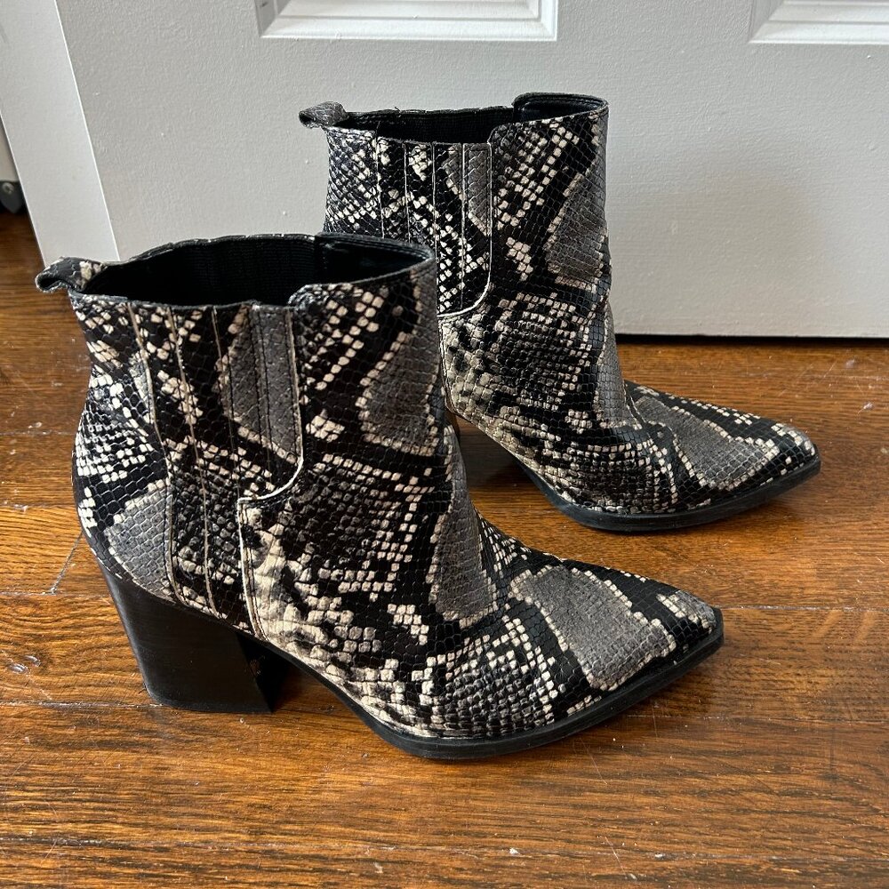 Snakeskin Heeled Boots